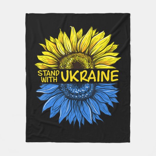 Zonnebloem Oekraïens Ik sta voor Oekraïne Love Ukr Fleece Deken (Voorkant)