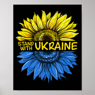 Zonnebloem Oekraïens Ik sta voor Oekraïne Love Ukr Poster