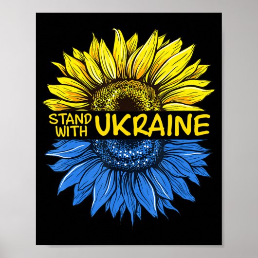 Zonnebloem Oekraïens Ik sta voor Oekraïne Love Ukr Poster (Voorkant)
