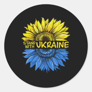 Zonnebloem Oekraïens Ik sta voor Oekraïne Love Ukr Ronde Sticker