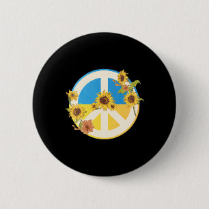 Zonnebloem Oekraïense Vlag Ik Sta Met Oekraïne Oek Ronde Button 5,7 Cm