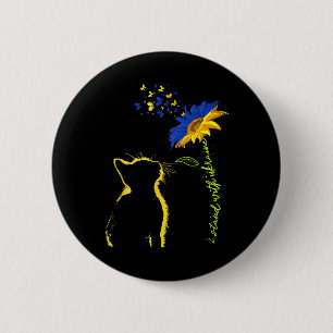 Zonnebloem Oekraïense Vlag Ik Sta Met Oekraïne Oek Ronde Button 5,7 Cm