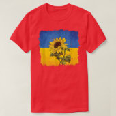 Zonnebloem oekraïense vlag ik sta tegenover oekraï t-shirt (Design voorkant)