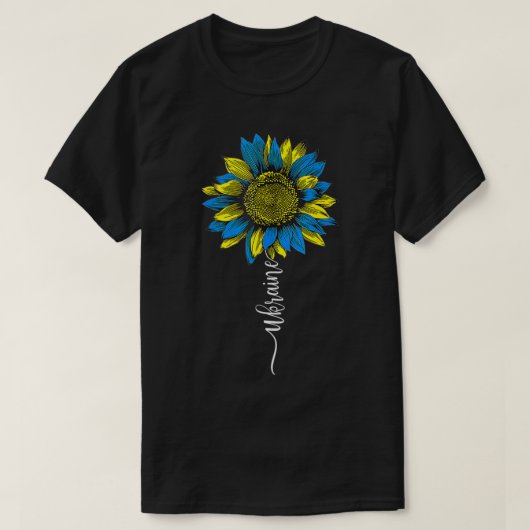 Zonnebloem Oekraïense vlag steunt Oekraïne Love Pe T-shirt (Design voorkant)