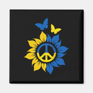 Zonnebloem Oekraïense Vlag Vintage Ik Sta Met Oekr Magneet