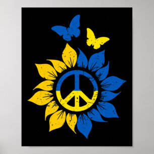 Zonnebloem Oekraïense Vlag Vintage Ik Sta Met Oekr Poster