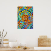 Zonnebloem Oekraïne kleurrijk patroon & vlag Poster (Keuken)