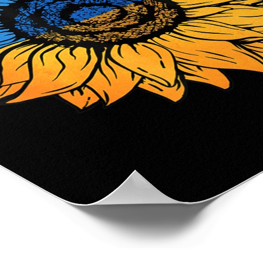 Zonnebloem Oekraïne Oekraïense vlag met Oekraïne Poster (Hoek)