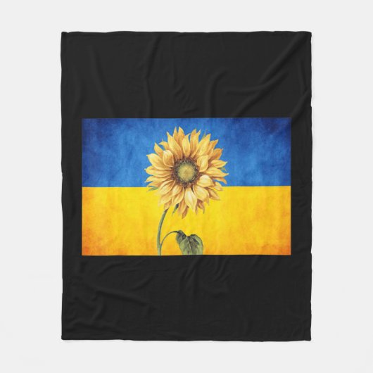 Zonnebloem Oekraïne Oekraïnse vlag  standaard Wit Fleece Deken (Voorkant)