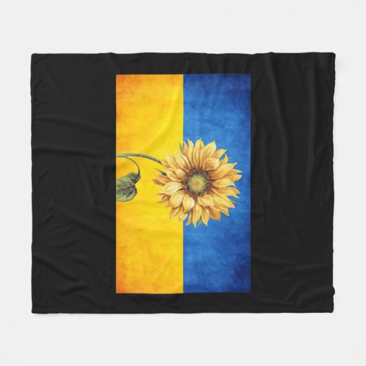 Zonnebloem Oekraïne Oekraïnse vlag  standaard Wit Fleece Deken (Voorkant (Horizontaal))