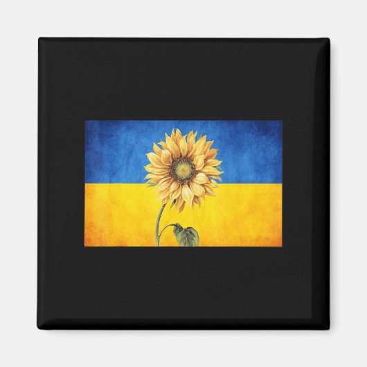 Zonnebloem Oekraïne Oekraïnse vlag  standaard Wit Magneet (Voorkant)