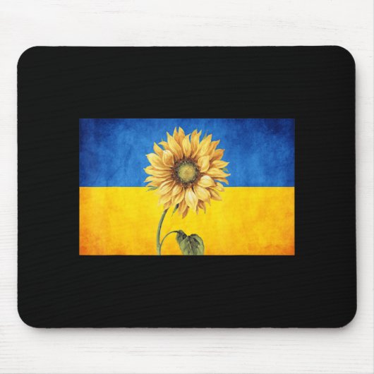 Zonnebloem Oekraïne Oekraïnse vlag  standaard Wit Muismat (Voorkant)