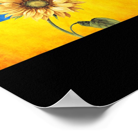Zonnebloem Oekraïne Oekraïnse vlag  standaard Wit Poster (Hoek)