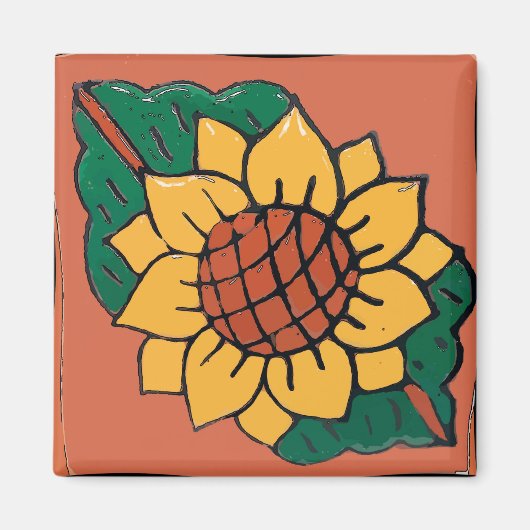 Zonnebloem, Oekraïne, Tile Magnet (Voorkant)