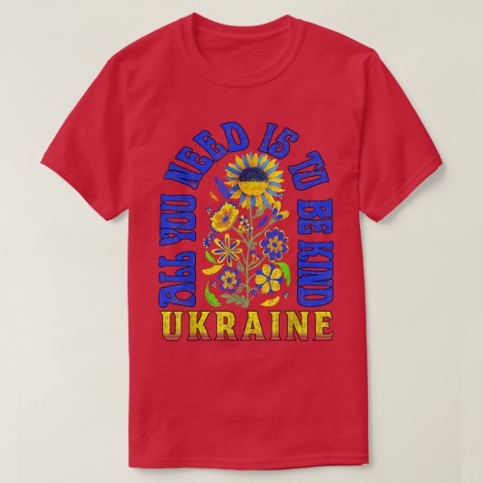 Zonnebloem Oekraïnse vlag shirt ik sta bij Oekraïn (Design voorkant)