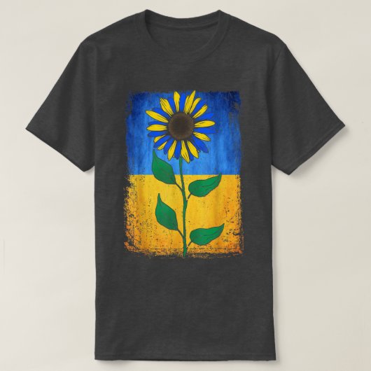 Zonnebloem Oekraïnse vlag  stand met Oekraïne T-shirt (Design voorkant)