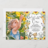 Zonnebloem Oerwoud Dieren Wilde Foto van één dag Kaart (Voorkant)