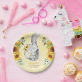 Zonnebloem Oerwoud Elephant Baby shower 1e verjaar Papieren Bordje (Feest)