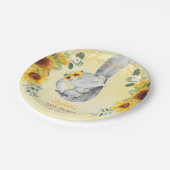 Zonnebloem Oerwoud Elephant Baby shower 1e verjaar Papieren Bordje (Gekanteld)