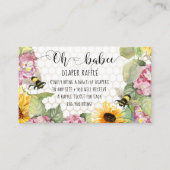 Zonnebloem Oh Babee Bumblebee Girl Diaper Raffle Visitekaartje (Voorkant)