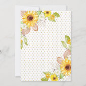 Zonnebloem olifant Baby shower Kaart (Achterkant)