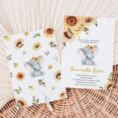 Zonnebloem Olifant Baby Shower Kaart