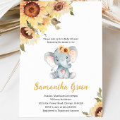 Zonnebloem Olifant Baby Shower Kaart