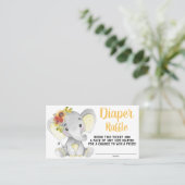 Zonnebloem Olifant Luier Raffel Ticket (Staand voorkant)