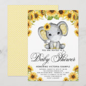 Zonnebloem olifant met masker Baby shower Kaart (Voorkant / Achterkant)