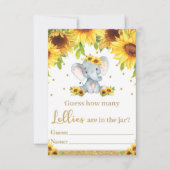 Zonnebloem Olifant Raad eens hoeveel Lollies Kaart (Voorkant)