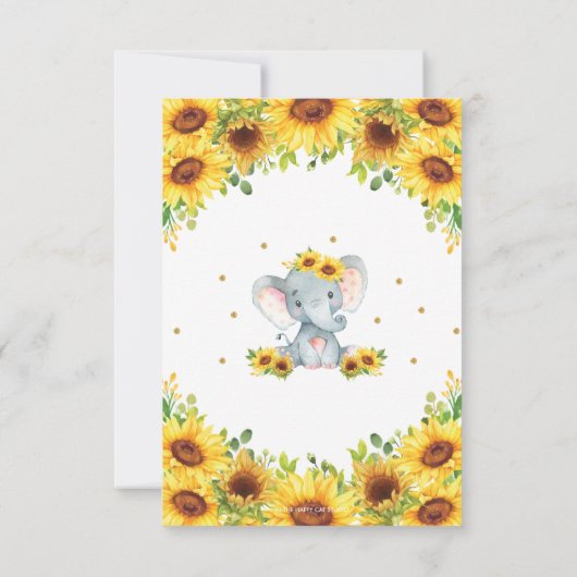 Zonnebloem Olifant Raad eens hoeveel Lollies Kaart (Achterkant)