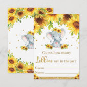 Zonnebloem Olifant Raad eens hoeveel Lollies Kaart (Voorkant / Achterkant)