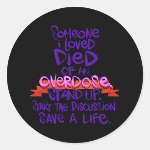 Zonnebloem olifanten Overdosis Awareness Paarse Ri Ronde Sticker