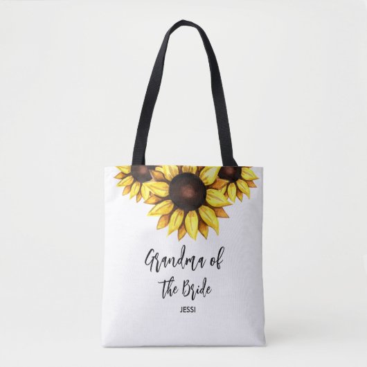 Zonnebloem Oma van de Bruid Trouwen Tote Bag (Voorkant)
