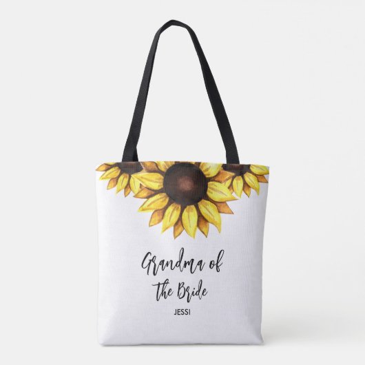 Zonnebloem Oma van de Bruid Trouwen Tote Bag (Achterkant)