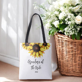Zonnebloem Oma van de Bruid Trouwen Tote Bag