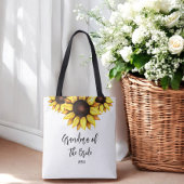 Zonnebloem oma van het bruidhuwelijk tote bag