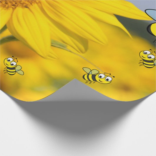 Zonnebloem, omlooppapier voor beenvlees cadeaupapier (Hoek)