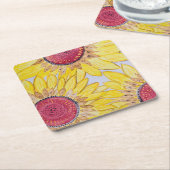 Zonnebloem Onderzetter (Schuin)
