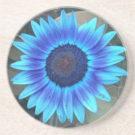 Zonnebloem Onderzetter Blauw (Voorkant)