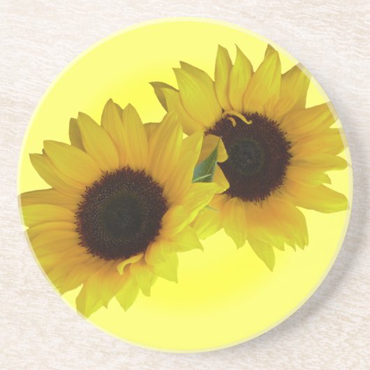 Zonnebloem Onderzetters Blij Gele Bloem Cadeaus (Voorkant)