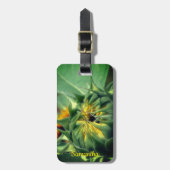 Zonnebloem Ontvouwbaar, gepersonaliseerd Bagagelabel (Voorkant verticaal)