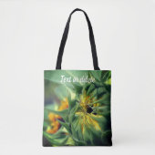 Zonnebloem Ontvouwbaar, gepersonaliseerd Tote Bag (Voorkant)