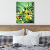 Zonnebloem Ontvouwbare bloesems Canvas Afdruk (Insitu (Slaapkamer))