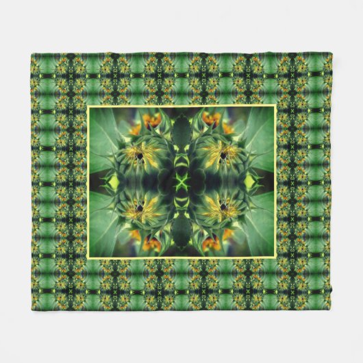 Zonnebloem Ontvouwen Abstract Fleece Deken (Voorkant (Horizontaal))