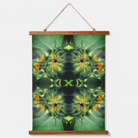 Zonnebloem Ontvouwen Abstract Hangend Wandkleed (Voorkant)