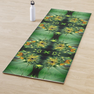 Zonnebloem Ontvouwen Abstract Yogamat