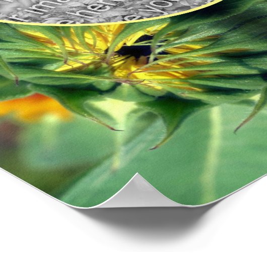 Zonnebloem Ontvouwen Lijst Creëer Uw eigen foto Poster (Hoek)