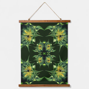 Zonnebloem ontvouwende bloem Abstract Hangend Wandkleed