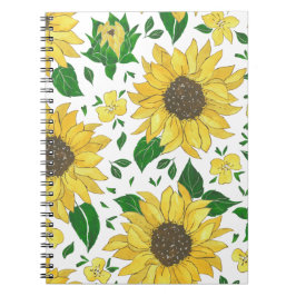 Zonnebloem Ontwerp – Helder Bloem Illustratie Notitieboek